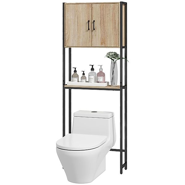 kleankin Toilettenregal Badezimmermöbel über Toilette WC mit 2 Türen und of günstig online kaufen