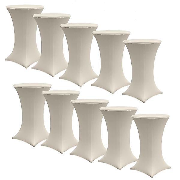 TRUTZHOLM 10er Set Stehtischhusse Stretch 70cm Beige günstig online kaufen