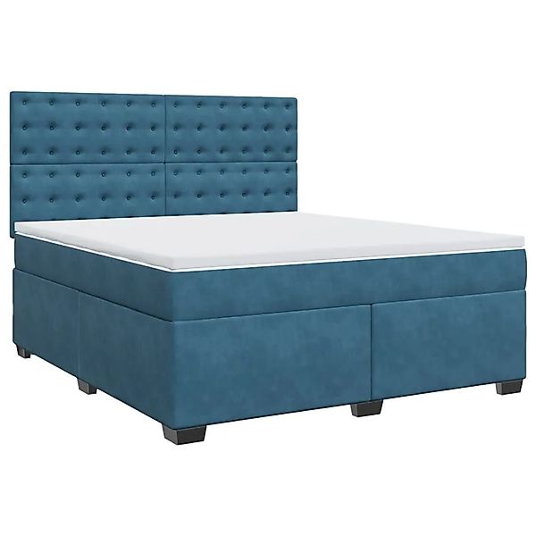 vidaXL Boxspringbett mit Matratze Blau 180x200 cm Samt 3293294 günstig online kaufen