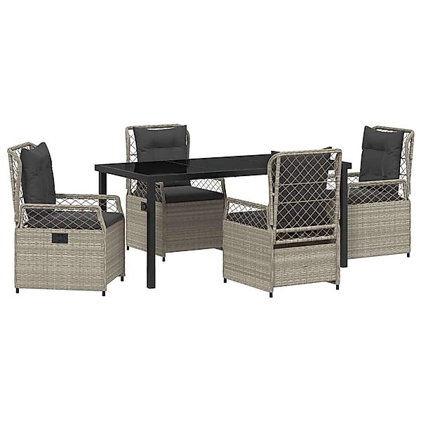 vidaXL Garten Essgruppe 5-Tlg Hellgrau Poly Rattan 3381019 günstig online kaufen
