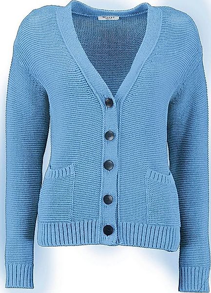 MAERZ Muenchen Strickjacke MAERZ Strickjacke blau im Soft-Cotton Linksstric günstig online kaufen