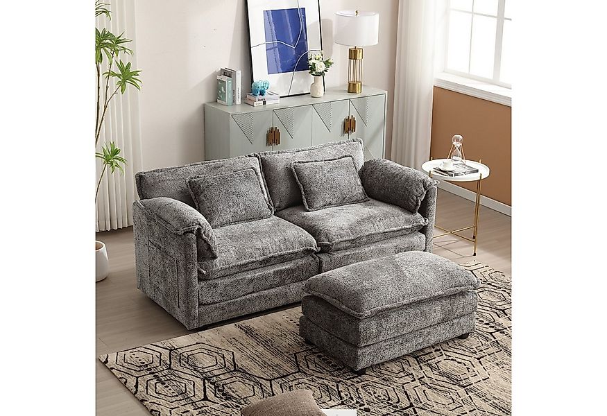 AUKWIK Loungesofa Polsterecke/Relaxliege/Ecksofa mit Fußstütze, 2 Kissen, S günstig online kaufen