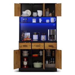 Odikalo Hochschrank Buffet 100x40x180cm verstellbaren Einlegeböden günstig online kaufen