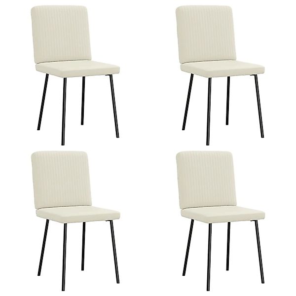 vidaXL Esszimmerstühle 4 Stk Creme Samt 3315295 günstig online kaufen