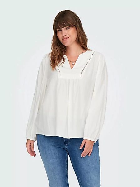 ONLY CARMAKOMA Blusenshirt Plus Size Bluse V-Ausschnitt Puffärmel elastisch günstig online kaufen