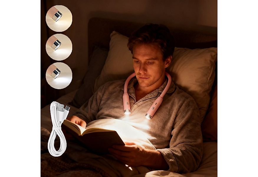 MUPOO LED Leselampe LED Leselampe Nacken,USB-Aufladung,LED Leseleuchte,3 He günstig online kaufen