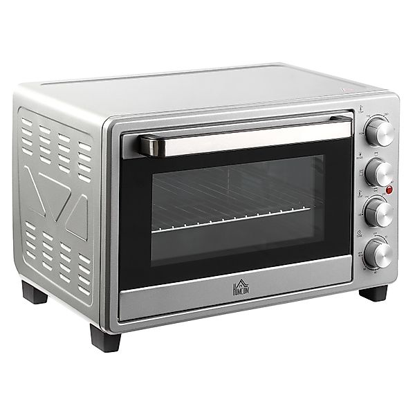 HOMCOM Mini Backofen 32L mit Grillrost  Backblech 3 Kochmodi mit Timer Silb günstig online kaufen