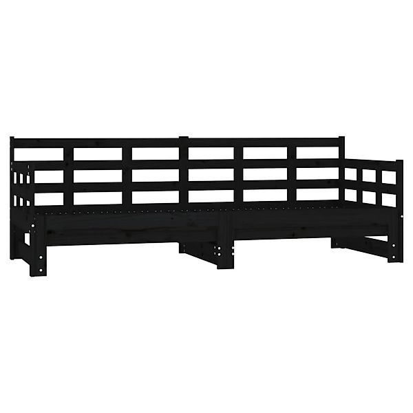 Vidaxl Tagesbett Ausziehbar Schwarz Massivholz Kiefer 2x(90x190) Cm günstig online kaufen
