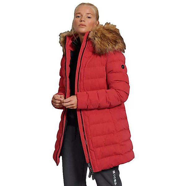 Superdry New Arctic Tall Puffer Mantel XS High Risk Red günstig online kaufen