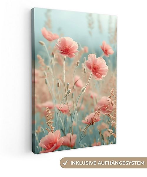 OneMillionCanvasses® Leinwandbild Blumen - Natur - Mohnblumen - Blumenfeld, günstig online kaufen