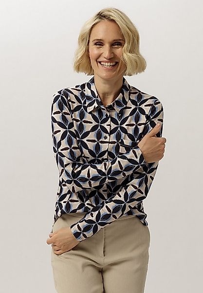 FRANK WALDER Klassische Bluse mit Allover-Print günstig online kaufen
