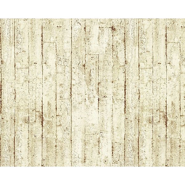 EDEM 81108BR07 Holz Tapete Shabby Chic Matt Creme Beige Braun 1,06 m x 10,0 günstig online kaufen
