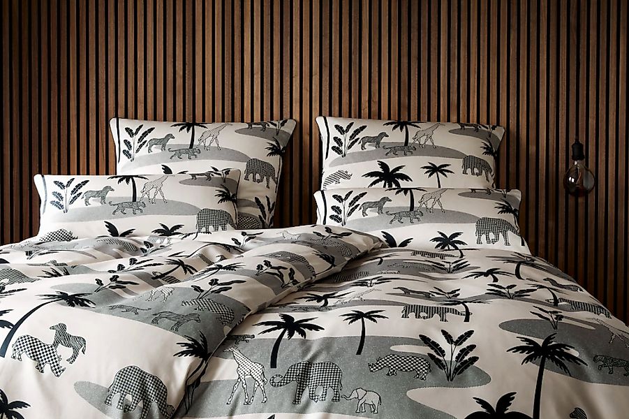 Elegante Bettwäsche "Jungle Graphic" 2 Stk. angenehmes Hautgefühl günstig online kaufen