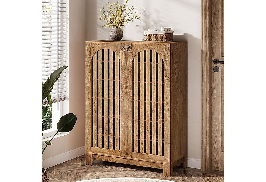 Tribesigns Schuhschrank 6-stöckiger Schuhschrank mit Lamellentüren, 24 Paar günstig online kaufen