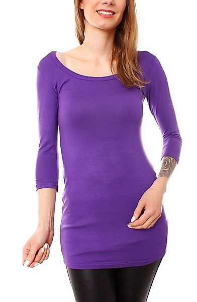 Muse Rundhalsshirt Basic 3/4 Arm Longshirt Skinny Fit 1098 günstig online kaufen