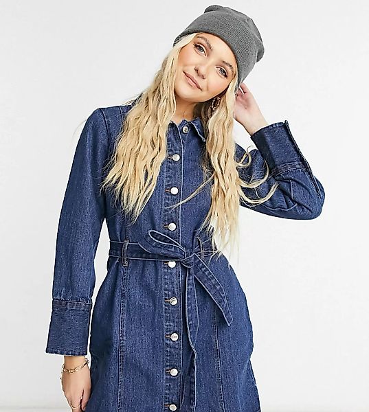 Wednesday's Girl – Mini-Jeanskleid mit Gürtel-Blau günstig online kaufen
