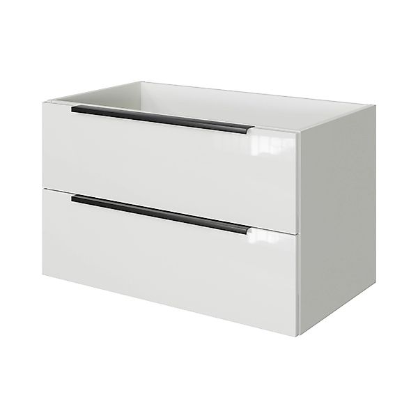 Pelipal Waschbeckenunterschrank Quantum 07 Schneeweiß Glanz 80 cm 2 Auszüge günstig online kaufen
