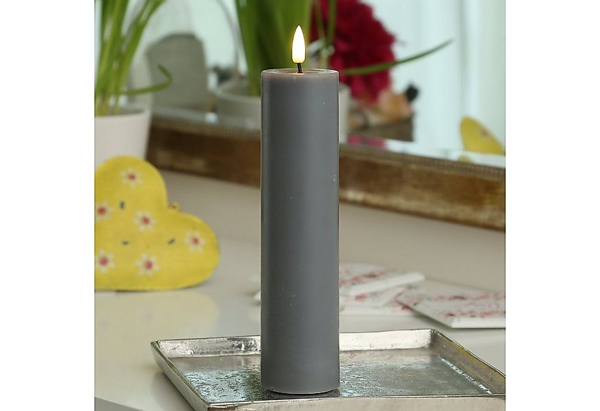 Deluxe Homeart LED-Kerze Mia Echtwachs Deluxe Wachsspiegel flackernd H: 20c günstig online kaufen