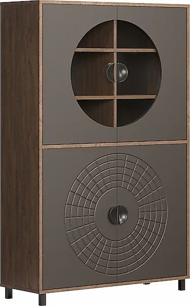 INOSIGN Hochkommode »Fusion«, (1 St.), Vitrine mit besonderem Kreismuster - günstig online kaufen