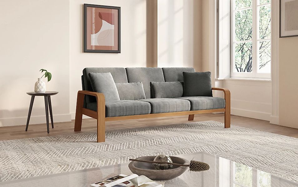 sit&more 3-Sitzer »Kolding« Armlehnen aus eichefarbigem Buchenholz, verschi günstig online kaufen