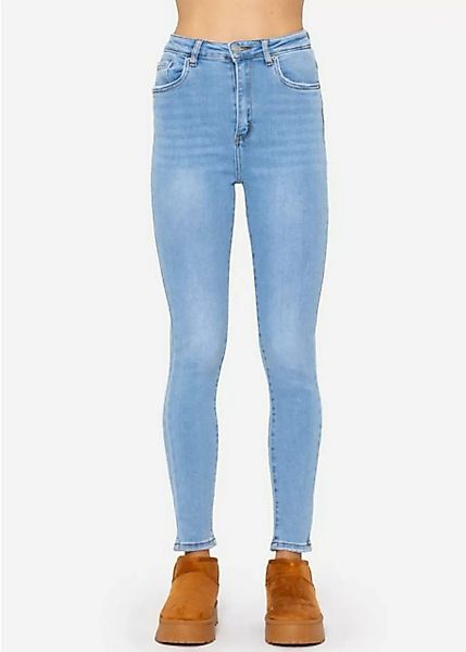 SASSYCLASSY 5-Pocket-Jeans Skinny Jeans High-Waist 5 Pocket Stil Hellblau günstig online kaufen