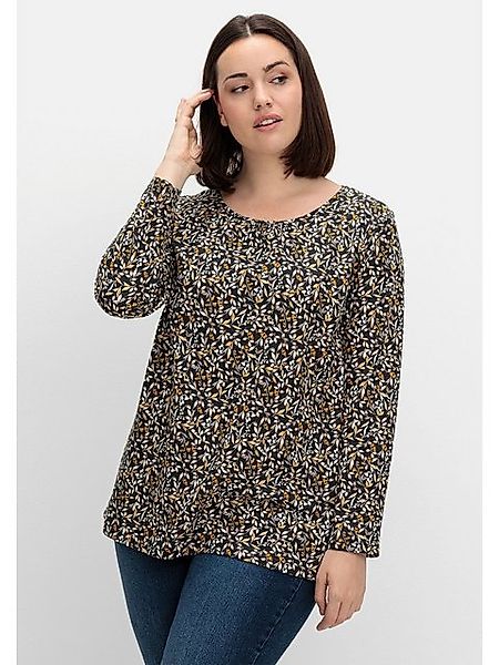 Sheego Langarmshirt "Große Größen", aus Baumwolljersey mit Minimalprint günstig online kaufen