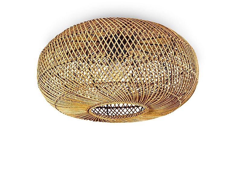 hofstein Deckenleuchte »Messerotti« moderne Deckenlampe aus Metall/Rattan i günstig online kaufen