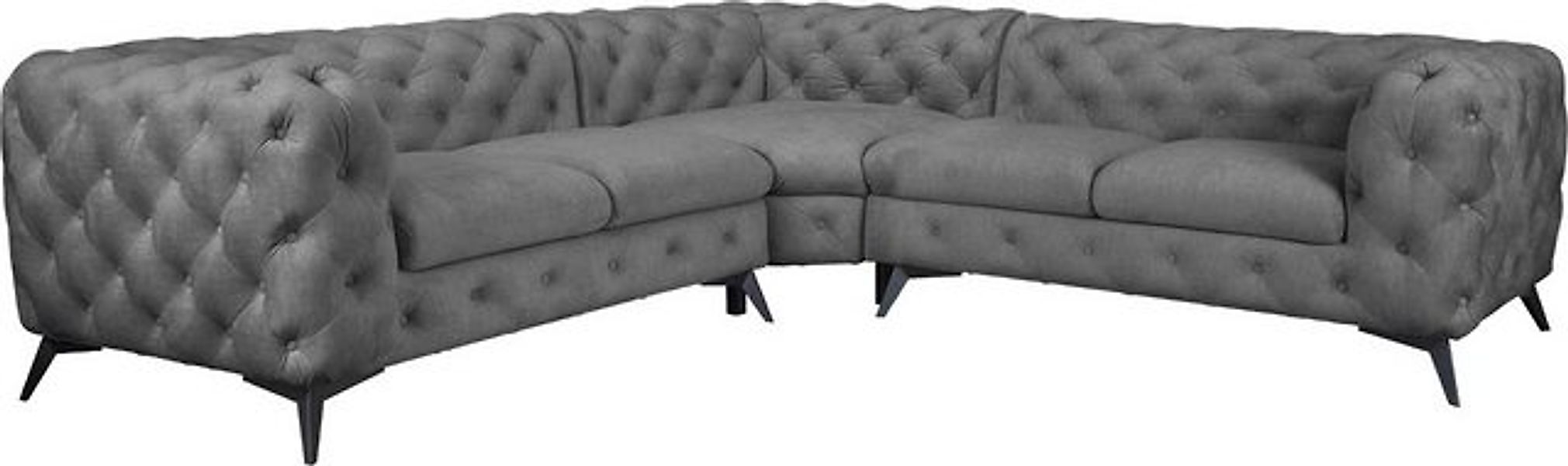 Leonique Chesterfield-Sofa "Ecksofa GLYNIS L-Form mit Wellenunterfederung, günstig online kaufen