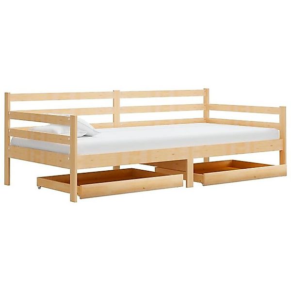 vidaXL Bett, Tagesbett mit Schubladen 90x200 cm Massivholz Kiefer günstig online kaufen