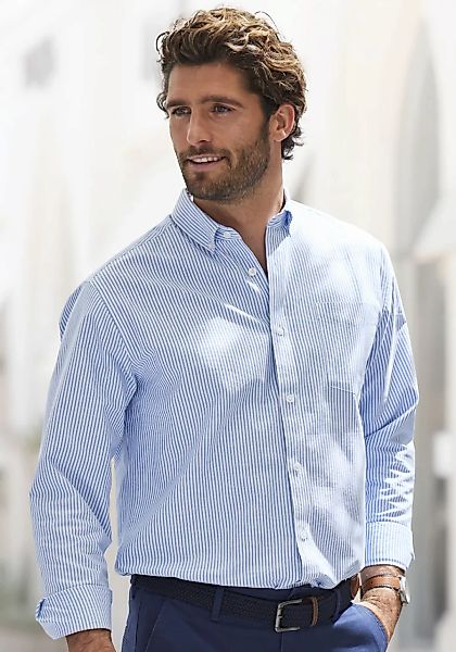H.I.S Langarmhemd "Regular-fit", Oxfordhemd langarm mit Button-down-Kragen günstig online kaufen
