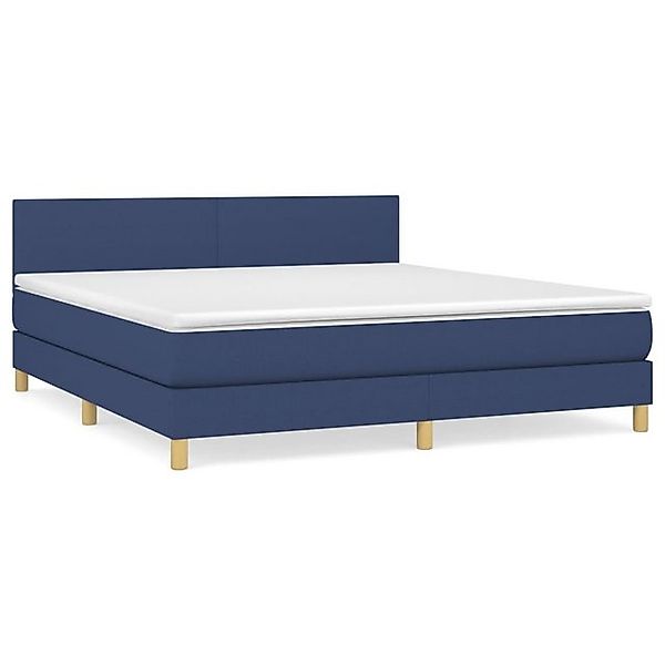 vidaXL Boxspringbett, Boxbett mit Matratze Blau 160x200 cm Stoff günstig online kaufen