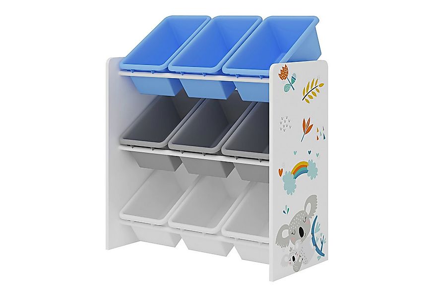 en.casa Kinderregal, »Muxía« mit 9 Ablagekisten Kolala-Motiv 60x62x26,5 cm günstig online kaufen
