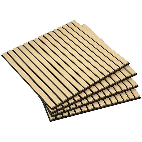 HOMCOM Akustikpaneel  DIY Akustikplatten MDF PET Eiche 60L x 60B x 2,1H cm günstig online kaufen