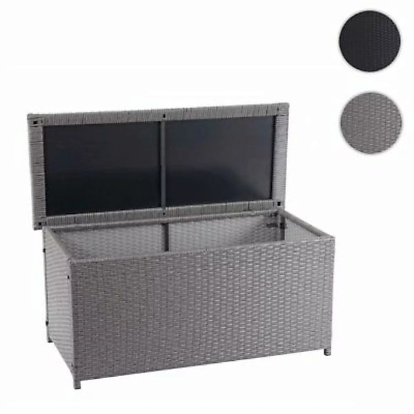 HWC Mendler Poly-Rattan Kissenbox Truhe Basic grau 63x135x52cm 320l günstig online kaufen