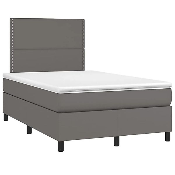 vidaXL Boxspringbett mit Matratze Grau 120x190 cm Kunstleder 3269975 günstig online kaufen