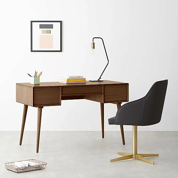 Glenn Schreibtisch mit Schubladen, dunkle Eiche - MADE.com günstig online kaufen