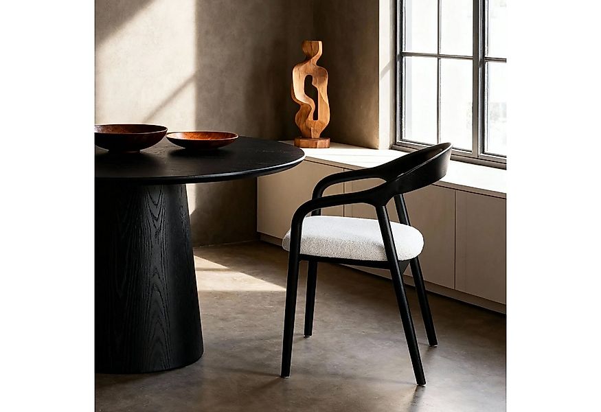 VECHOO Esszimmerstuhl halboffene Holzstuhl Roland mit Armlehnen, Armlehnstu günstig online kaufen