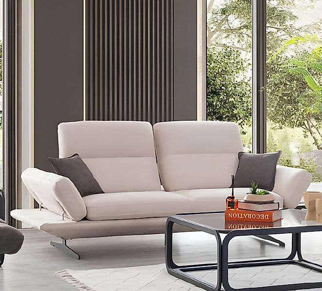 JVmoebel 3-Sitzer Sofa 3 Sitzer Polstersofa beige Textil Sitz Design Couch günstig online kaufen