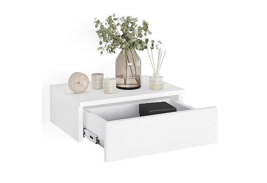 KOMTO Wandregal mit Schublade Monaco - Nachttisch Hängend Wandmontage, Wand günstig online kaufen