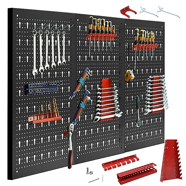 CCLIFE Werkzeugwand Lochwand Inkl. 35-Teiligem Metall Werkzeuglochwand Drei günstig online kaufen