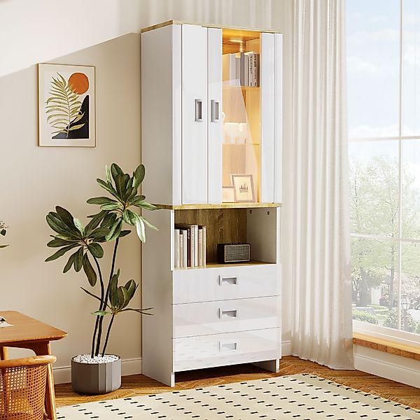 BlingBin Hochschrank Vitrinenschrank, Ausstellungsregal mit Verstellbarer günstig online kaufen