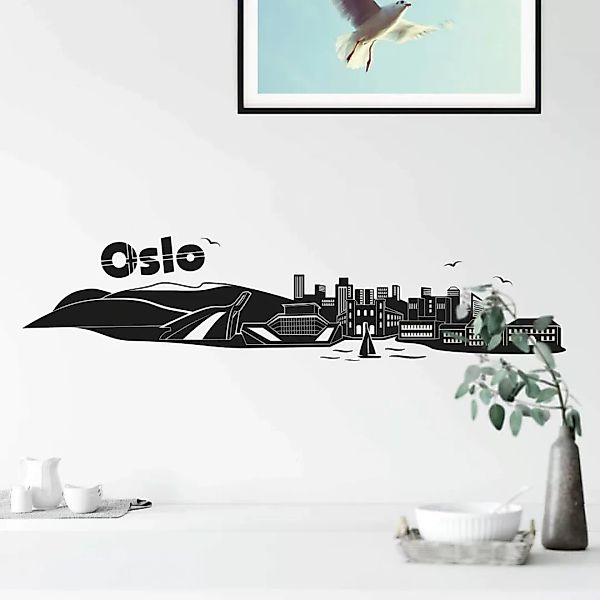 Wall-Art Wandtattoo "XXL Stadt Skyline Oslo 100cm", (1 St.) günstig online kaufen