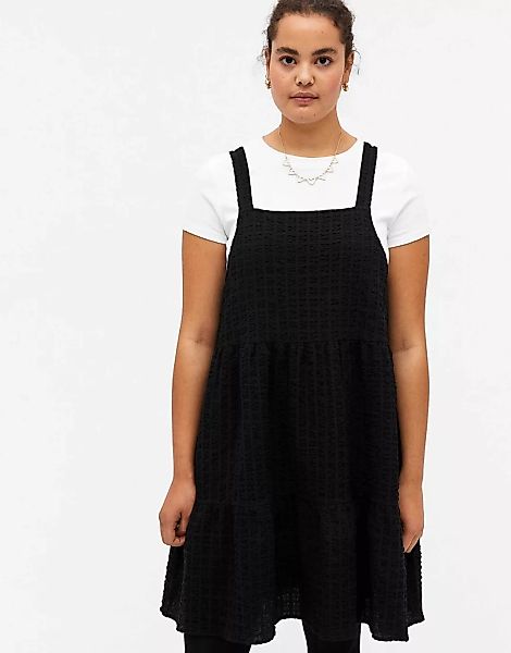 Monki – Tara – Mini-Hängerkleid aus Bio-Baumwolle in Schwarz günstig online kaufen