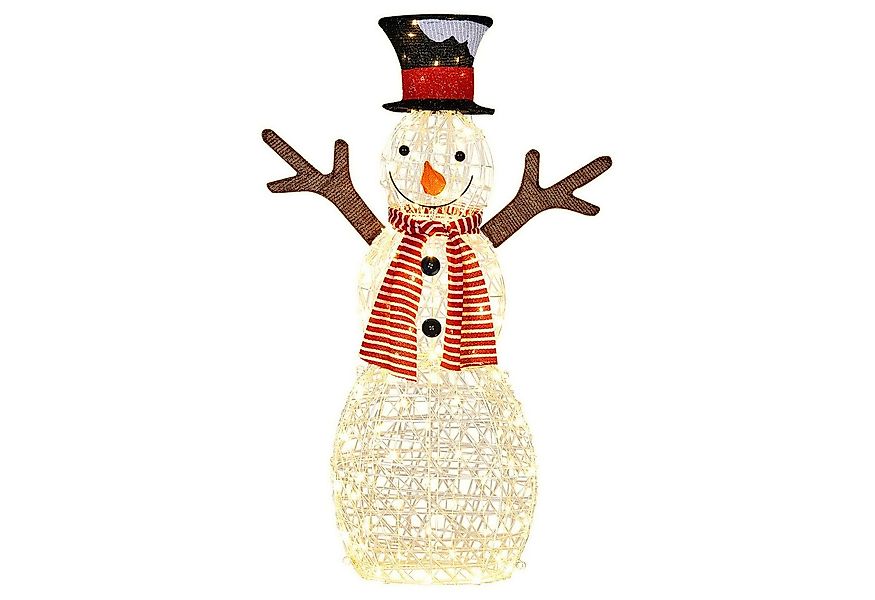 COSTWAY Schneemann, 110 cm Weihnachtsdeko, Weihnachtsfigur 80 LED-Lichtern günstig online kaufen