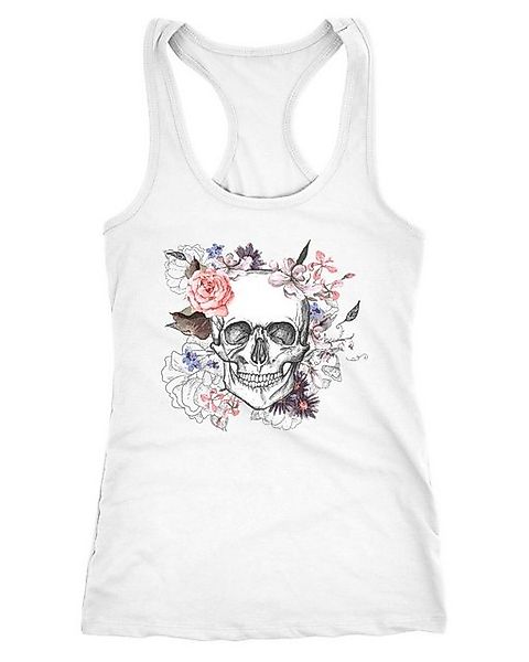 Neverless Tanktop Damen Tank-Top Totenkopf Blumen günstig online kaufen