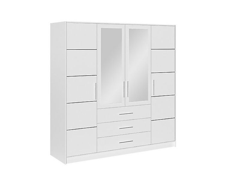 Deine Möbel 24 Kleiderschrank LABOO Drehtürenschrank 150 200 240 cm Weiss m günstig online kaufen