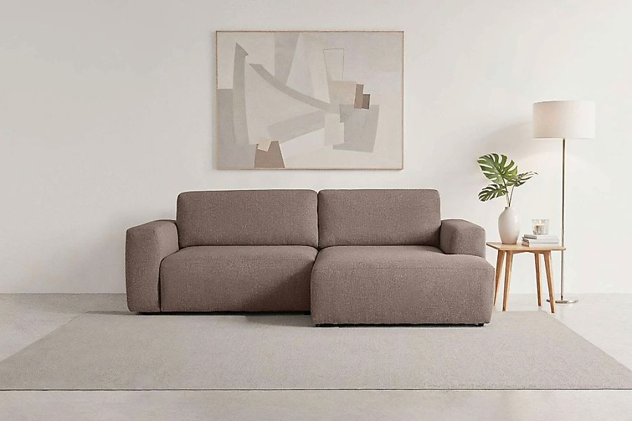 Home affaire Schlafsofa "Noord Schlafecksofa, Breite 250 cm" Cord, Struktur günstig online kaufen