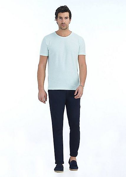 RAMSEY T-Shirt Mint Jacquard Rundhals Baumwollmischung T-Shirt günstig online kaufen