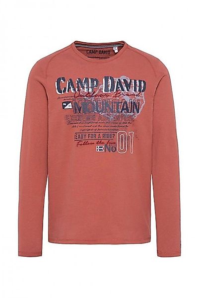 CAMP DAVID Longsleeve mit Used Print und Stickereien günstig online kaufen