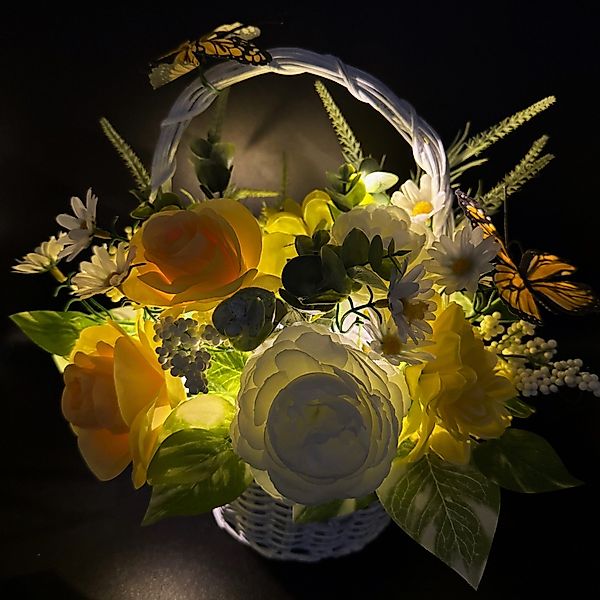 Kunstblumenstrauß - Deko Korb mit künstlichen günstig online kaufen